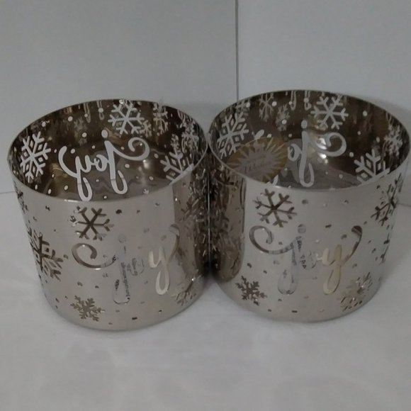 Candle Stand Winter Snowflakes and Joy 2 PK. Set - Picture 8 of 9